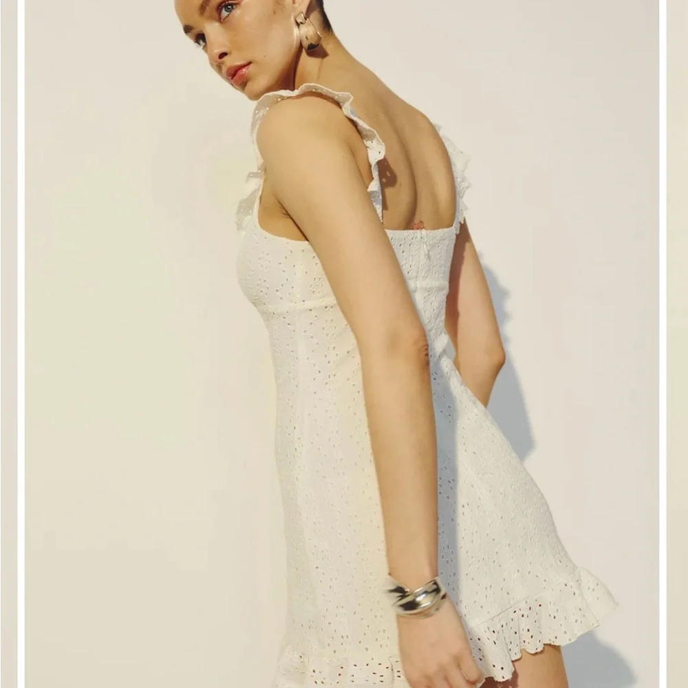 Reformation White Eyelet Mini Dress - Picture 6 of 9
